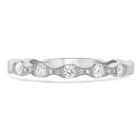 14k Diamond Wavy Band