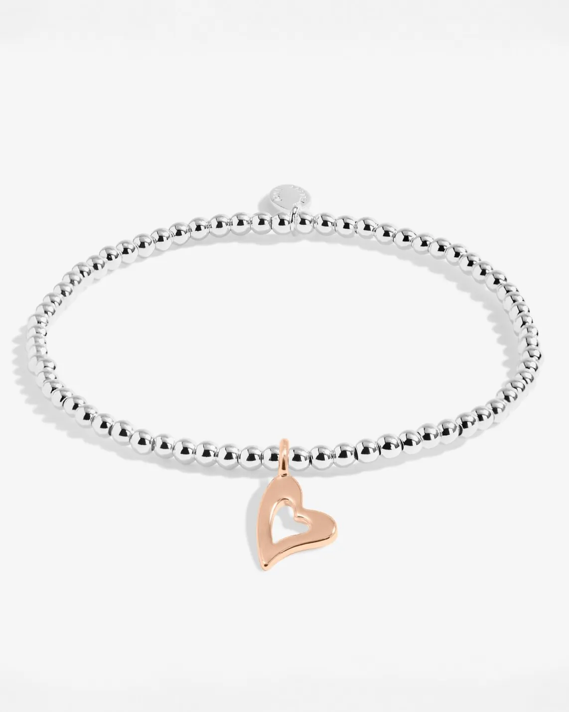 A Little 'Lucky To Have A Friend Like You' Bracelet in Silver And Rose Gold Plating