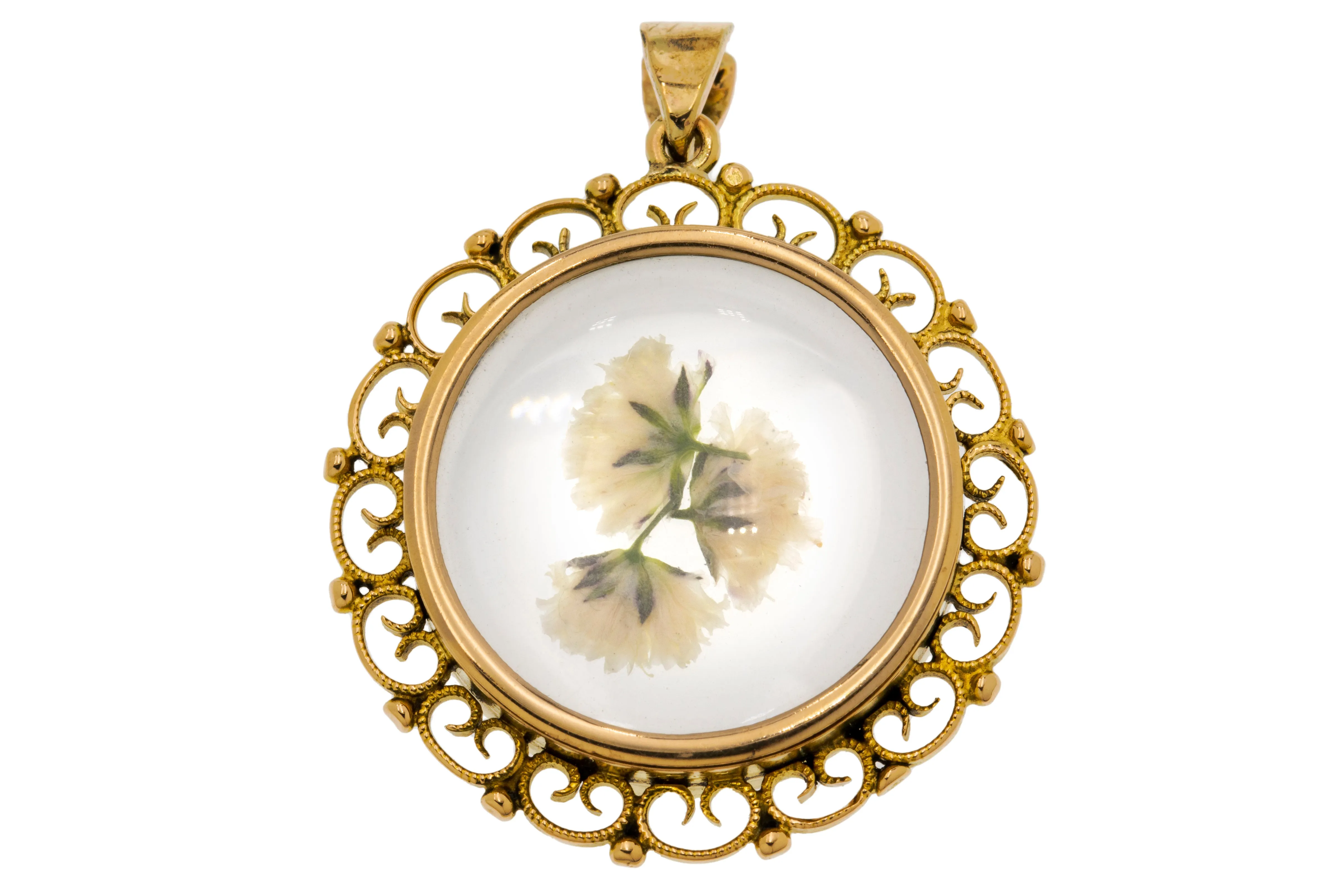 Antique 15ct Gold Pressed Flower Locket