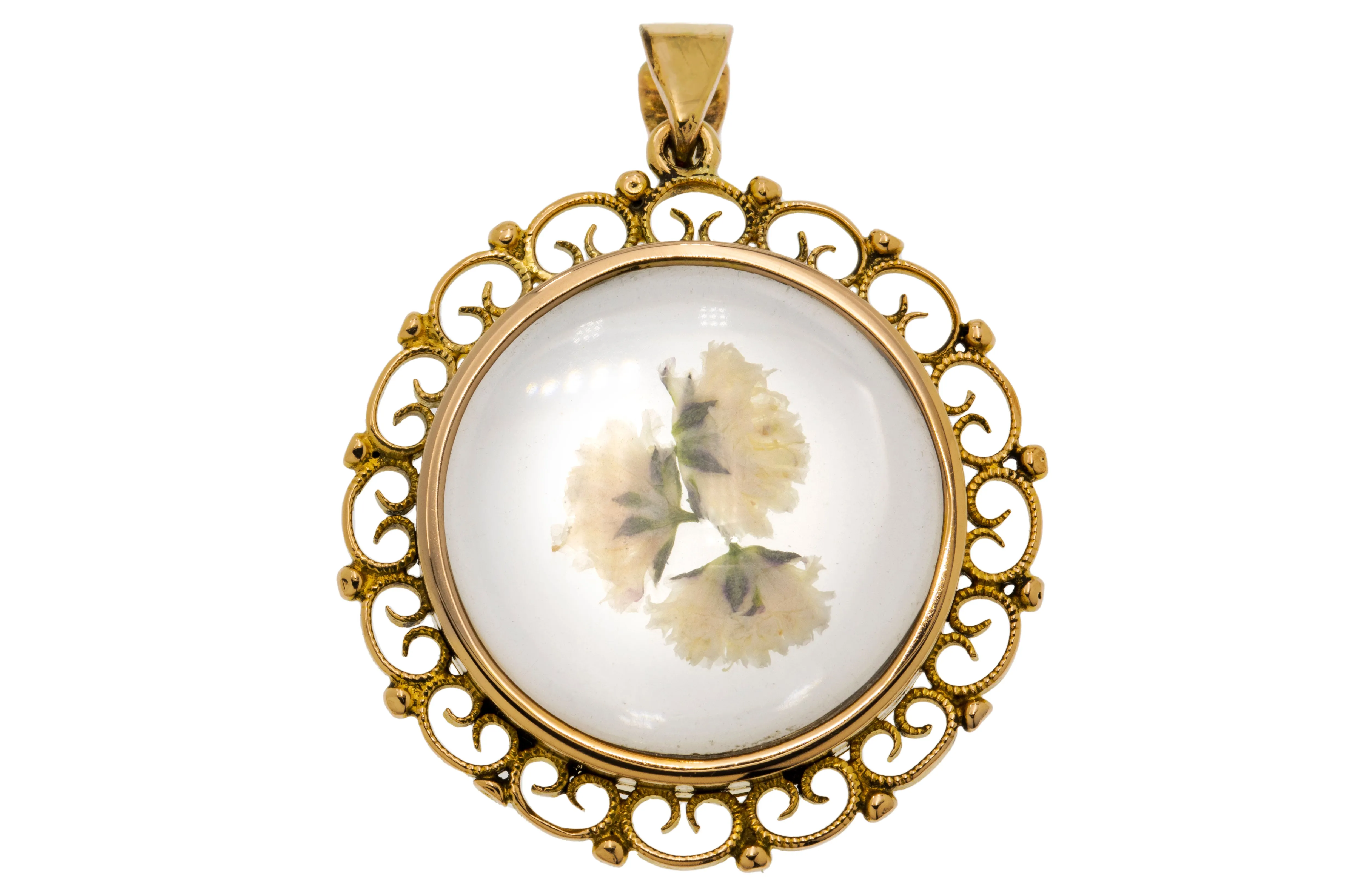 Antique 15ct Gold Pressed Flower Locket