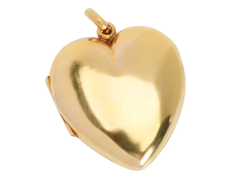 Antique Puffy Heart Locket Pendant