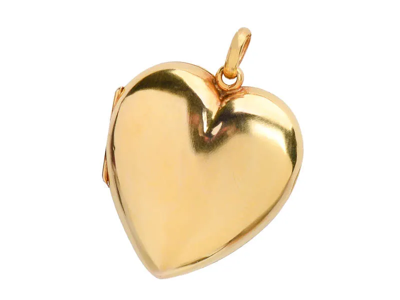 Antique Puffy Heart Locket Pendant