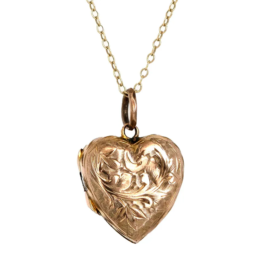 Antique Victorian 9ct Yellow Gold Victorian Locket Necklace