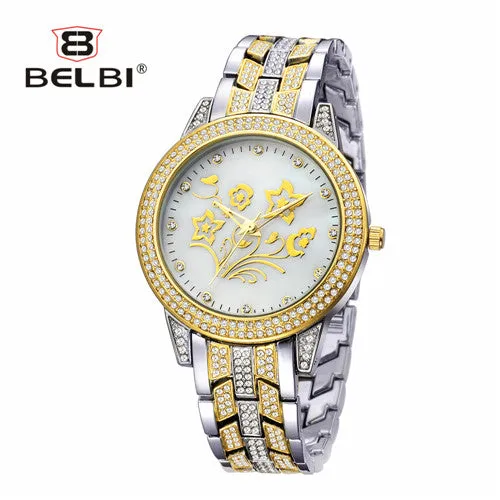 BELBI Top Luxury Elegant Diamond Women Wrist Watches Waterproof Quartz