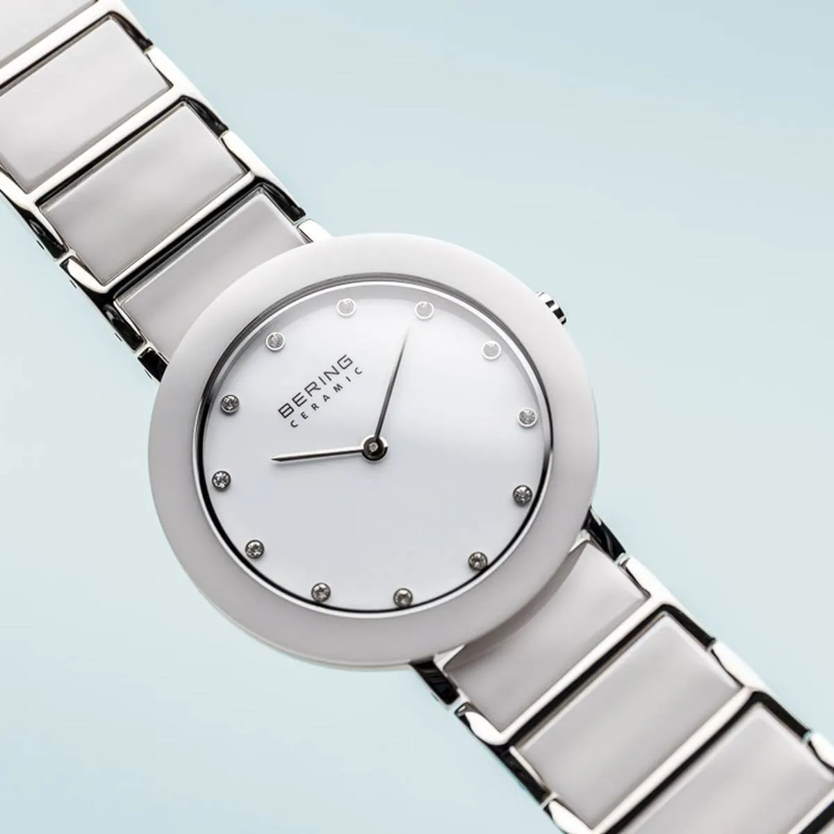 Bering 11435-754 Ceramic White Stainless Steel Strap Women Watches