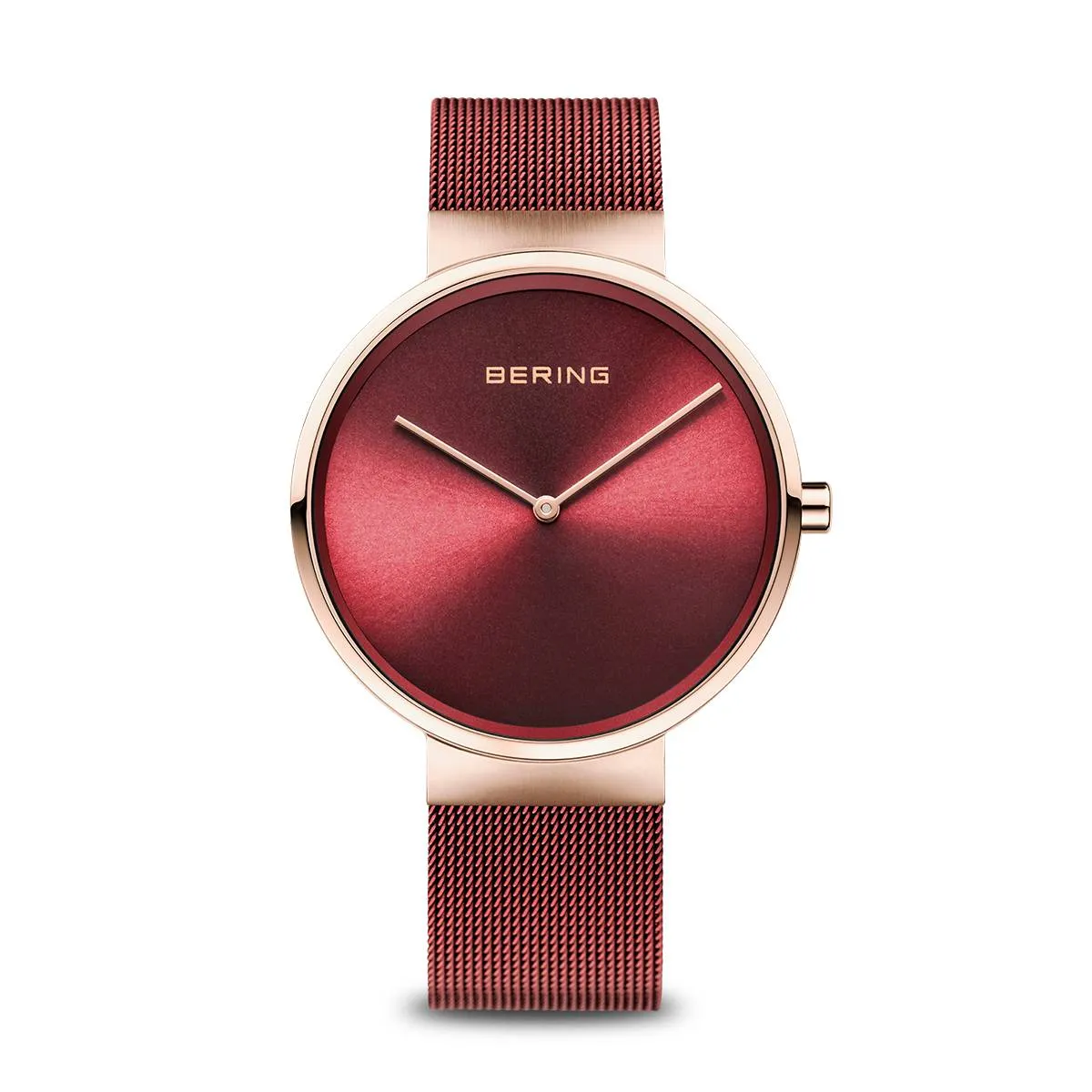 Bering 14539-363 Classic Red Stainless Steel Mesh Strap Unisex Watches