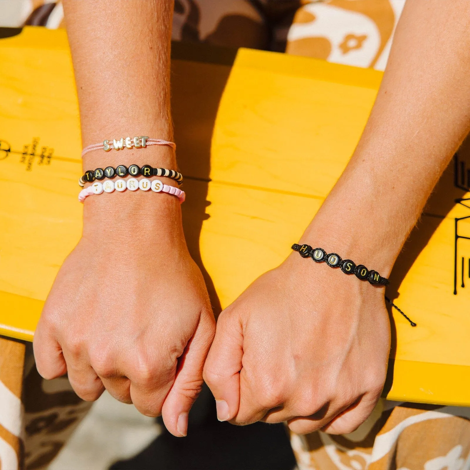 Black Alphabet Bead Bracelet