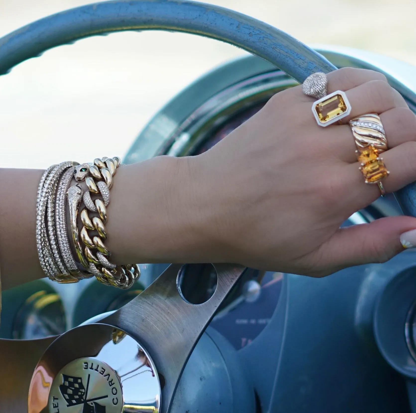 Bold 2-Stone Ring with Octagon & Baguette Citrine