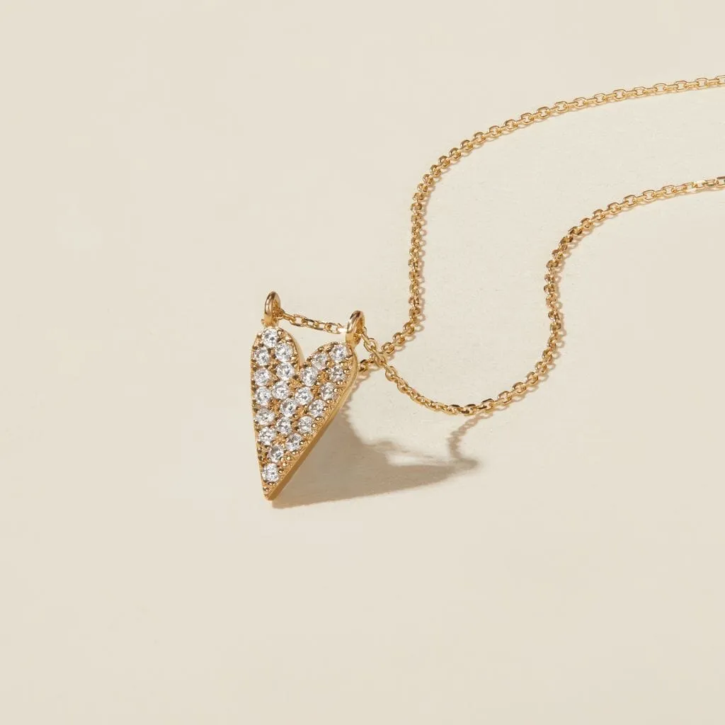 Brulee crystal heart necklace