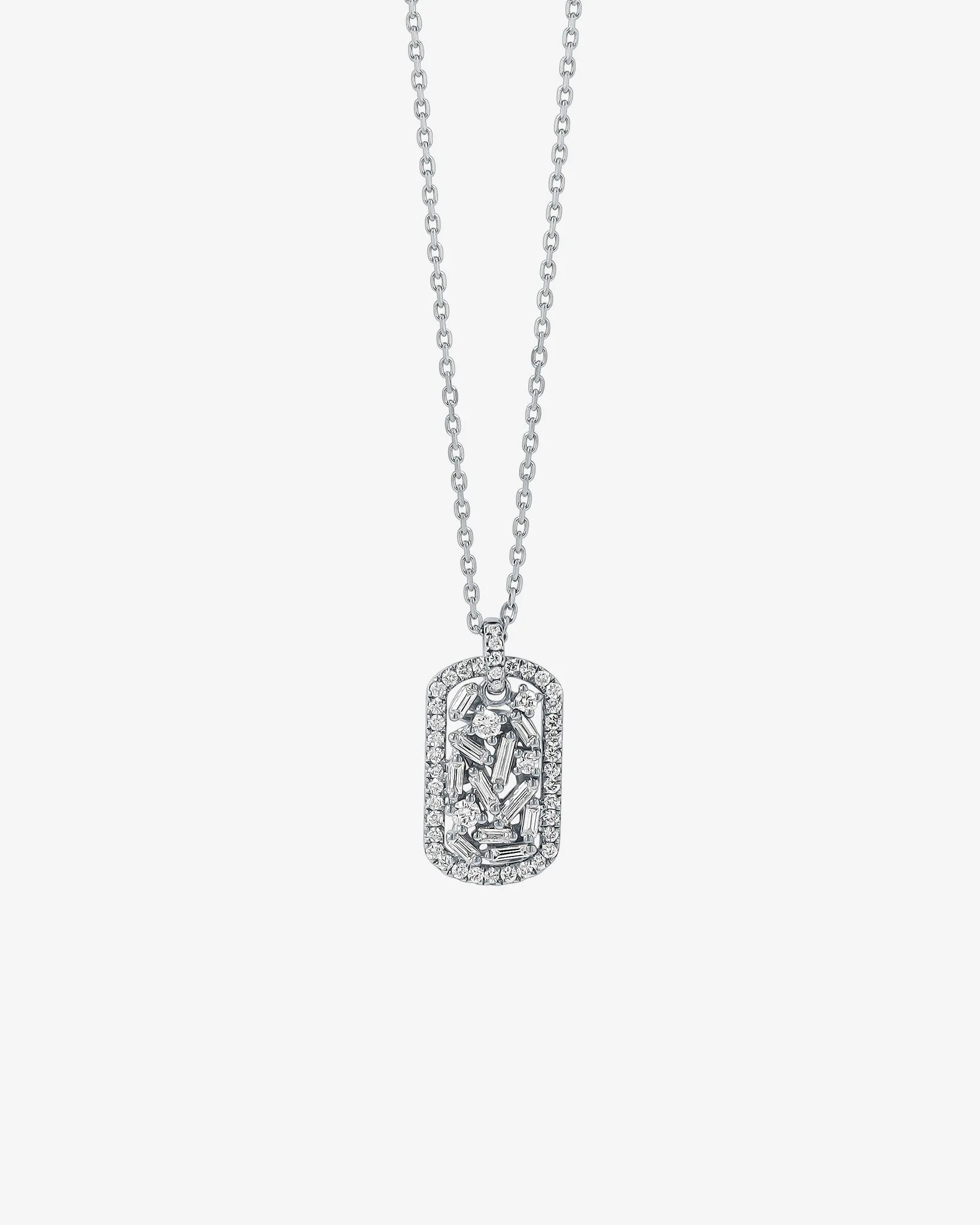 Classic Diamond Small Dog Tag Pendant