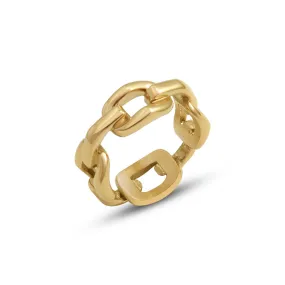 Cold Light Square Stacked Chain Ring for Women