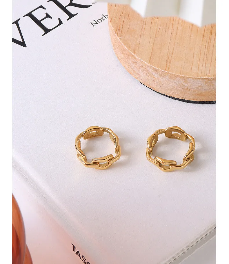 Cold Light Square Stacked Chain Ring for Women