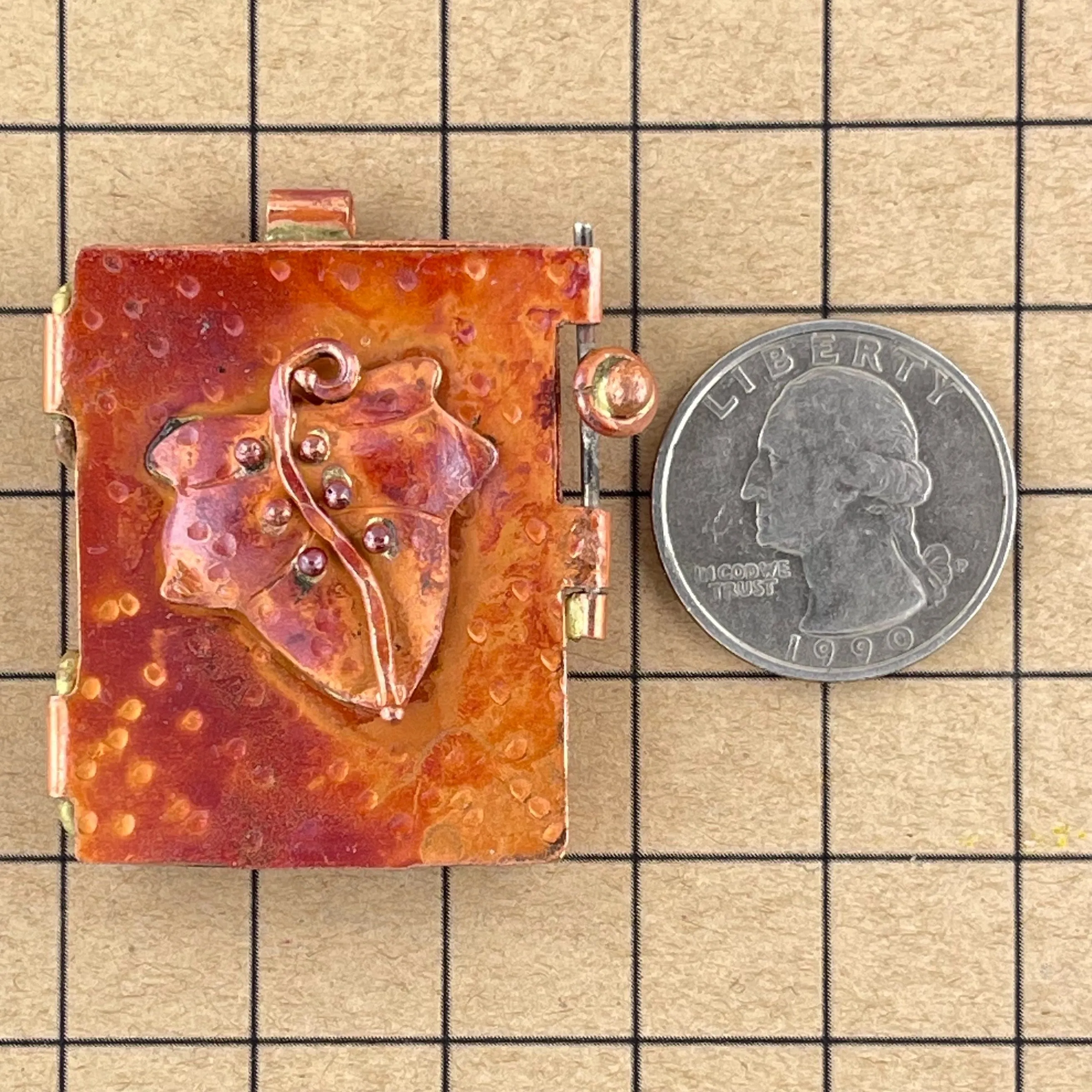 Copper Maple Leaf Locket - Pendant for Necklace