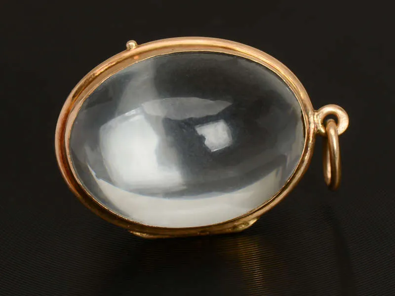 Crystal Clear - Quartz Oval Locket in Gold