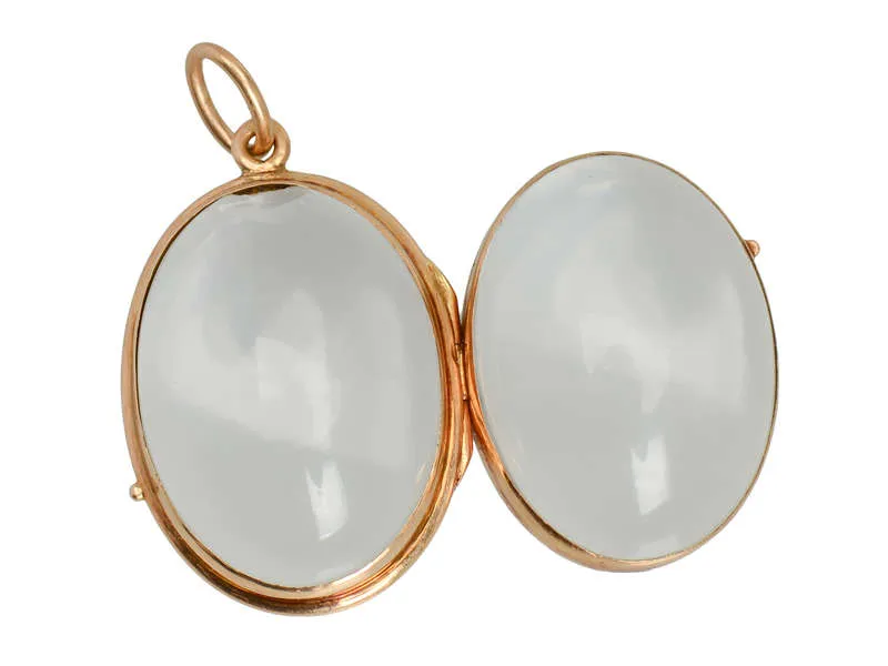 Crystal Clear - Quartz Oval Locket in Gold