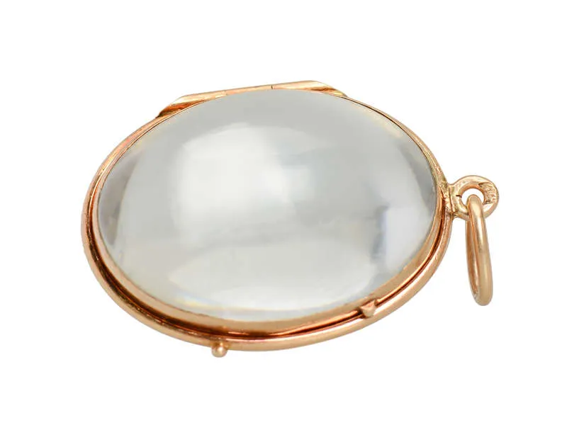 Crystal Clear - Quartz Oval Locket in Gold