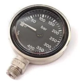 DC Marine - Slimline Stage/Sidemount Pressure Gauge - Black Dial