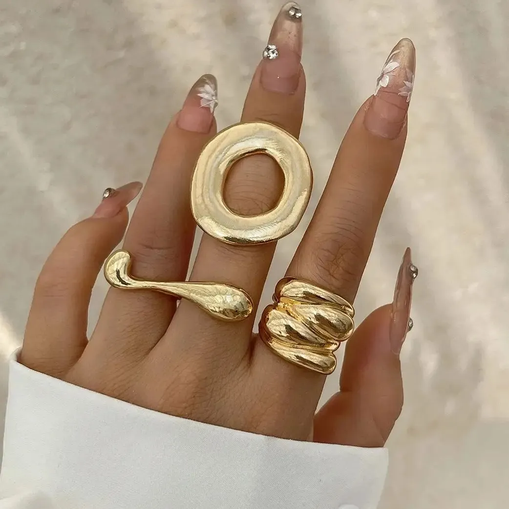 DIEZI Hip Hop Punk Irregular Metal Rings