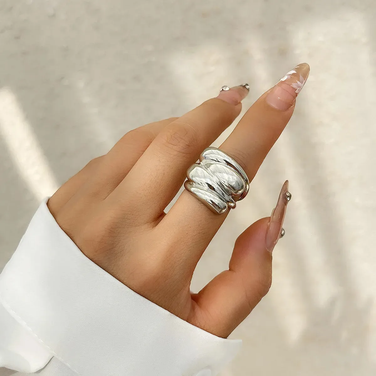 DIEZI Hip Hop Punk Irregular Metal Rings