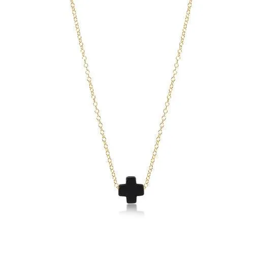 Enewton - Necklace Gold - signature cross - Onyx