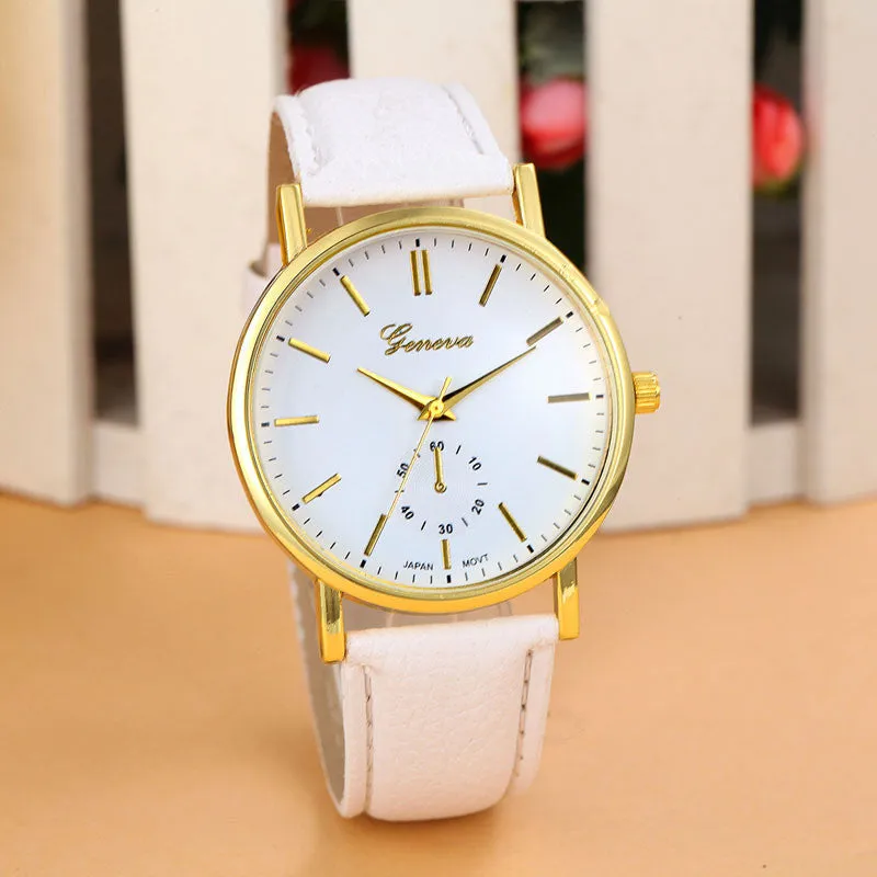 Fashion Quartz Watch Women Relogios Femininos Leather Band Analog Quartz Vogue Wrist Watch Women Watches