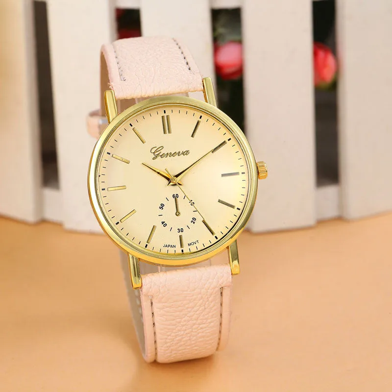 Fashion Quartz Watch Women Relogios Femininos Leather Band Analog Quartz Vogue Wrist Watch Women Watches