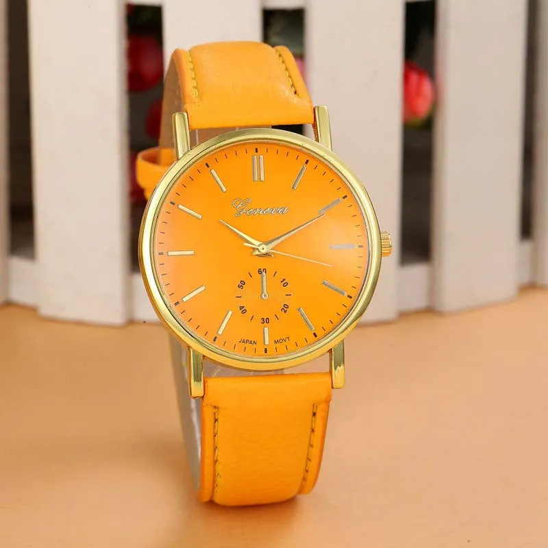 Fashion Quartz Watch Women Relogios Femininos Leather Band Analog Quartz Vogue Wrist Watch Women Watches