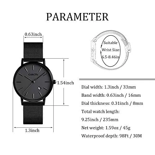 Fashion Simple Classic Analog Waterproof Unisex Watch