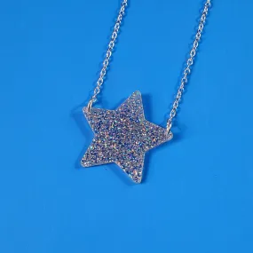 Glitter Star Pendant Necklace by Sugar & Vice