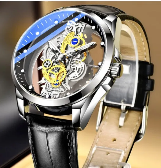 Gold Skeleton Vintage Man Quartz Watch