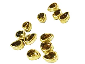 Golden Opaque Drop Kundan Stone (7x5 mm)