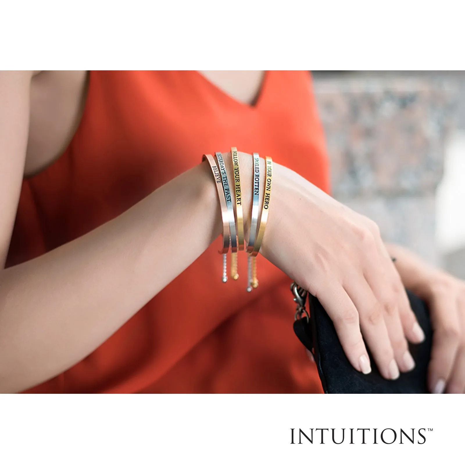 Intuitions Stainless Steel EVERYTHING IS POSSIBLE Diamond Accent Cuff Bangle Bracelet