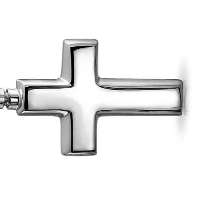 Large Cross Locket Necklace for Men Memorial Cremation Urn Holder Sterling Silver