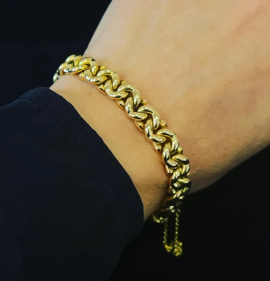 Late Victorian 15ct Gold Heavy Link Bracelet