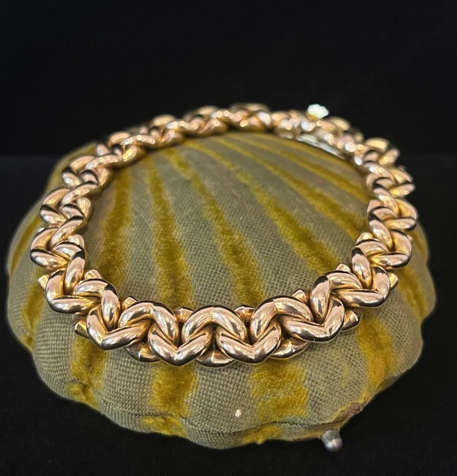 Late Victorian 15ct Gold Heavy Link Bracelet