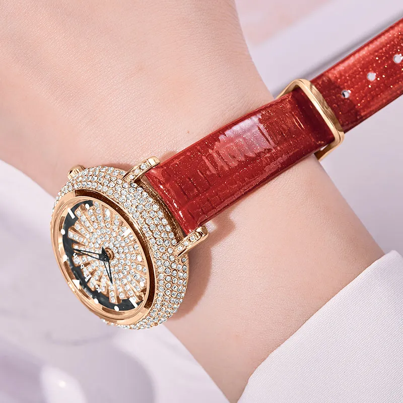 Latest Design Rhinestone Luxury Waterproof Japan Quartz Wrist Watches for Women