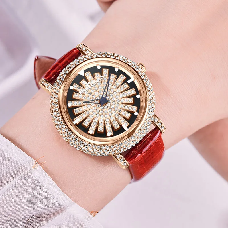 Latest Design Rhinestone Luxury Waterproof Japan Quartz Wrist Watches for Women