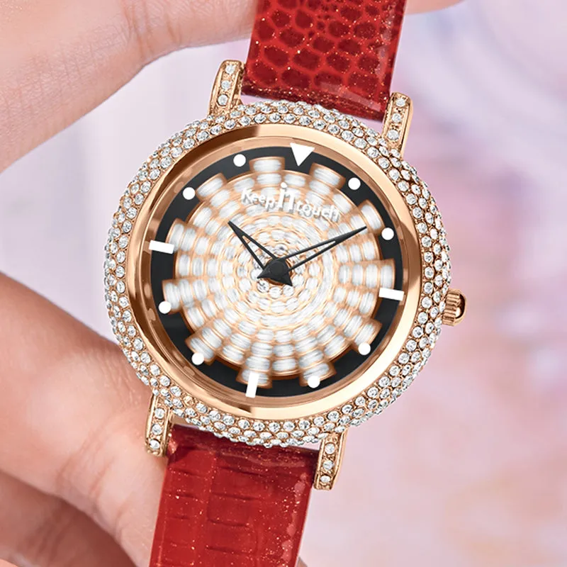 Latest Design Rhinestone Luxury Waterproof Japan Quartz Wrist Watches for Women