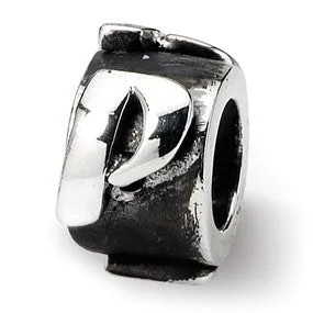 Letter P Message Charm Bead in Sterling Silver