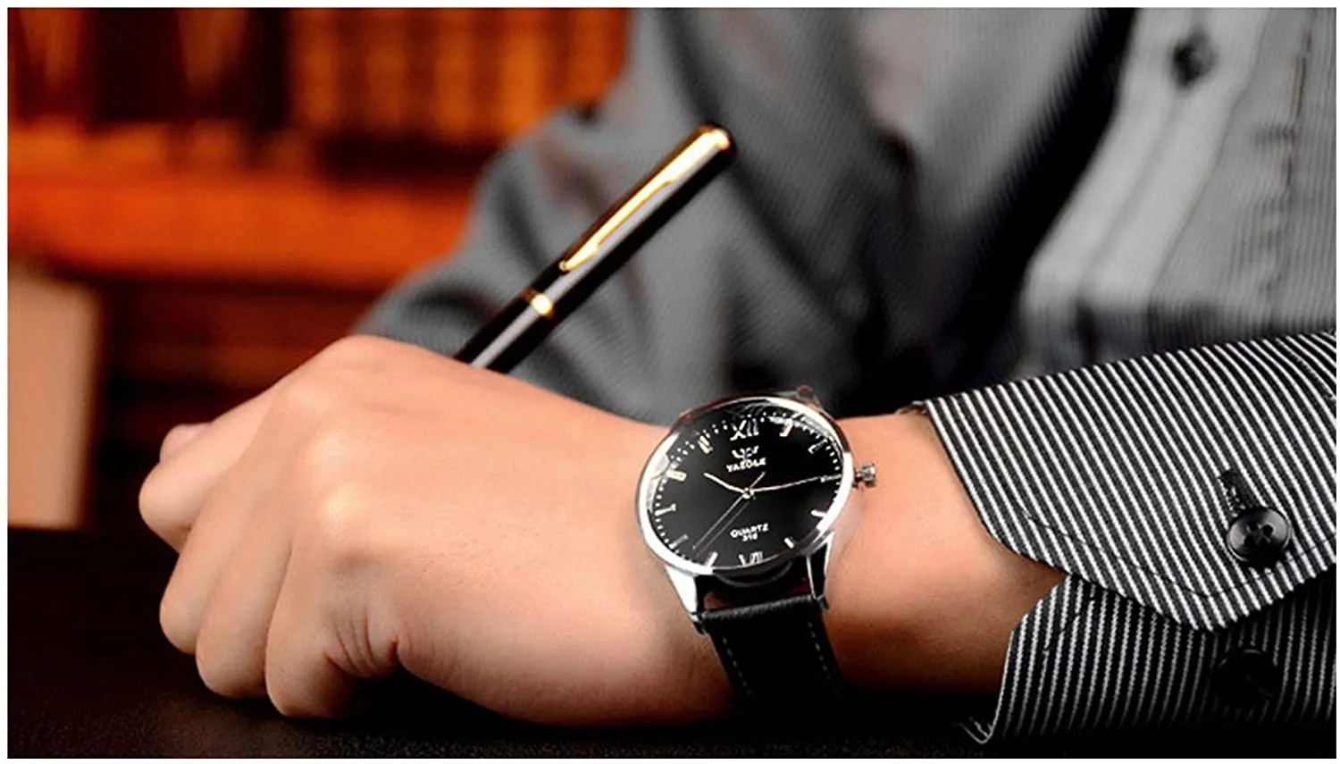 LinTimes Fashion Mens Watch Quartz Analog Business Watch