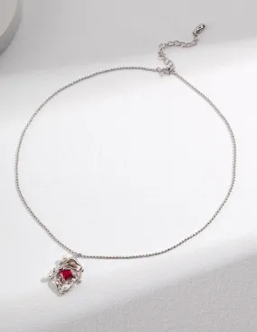 Melting Liquid Design Pink Zircon Necklace