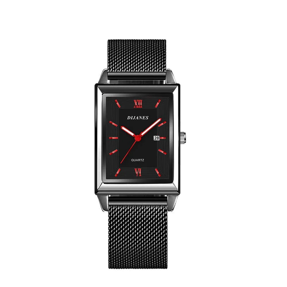 Men's Casual Business Quartz Movement Rectangular Watch