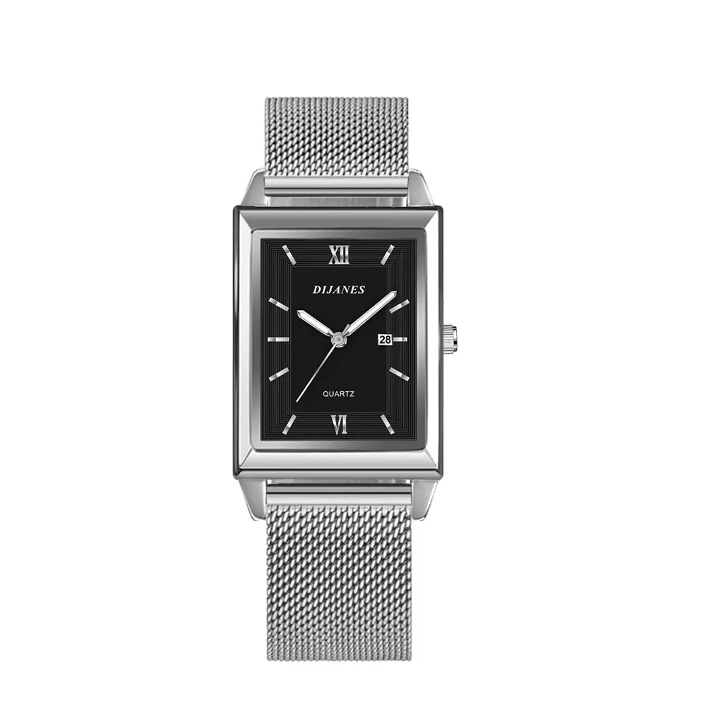 Men's Casual Business Quartz Movement Rectangular Watch