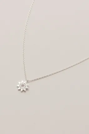 Modern Flower Necklace with CZ