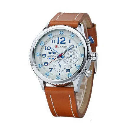 New CURREN Genuine Leather Strap Gold Business Watch Quartz Luxury Sport Watch Men Brand Watch relogio