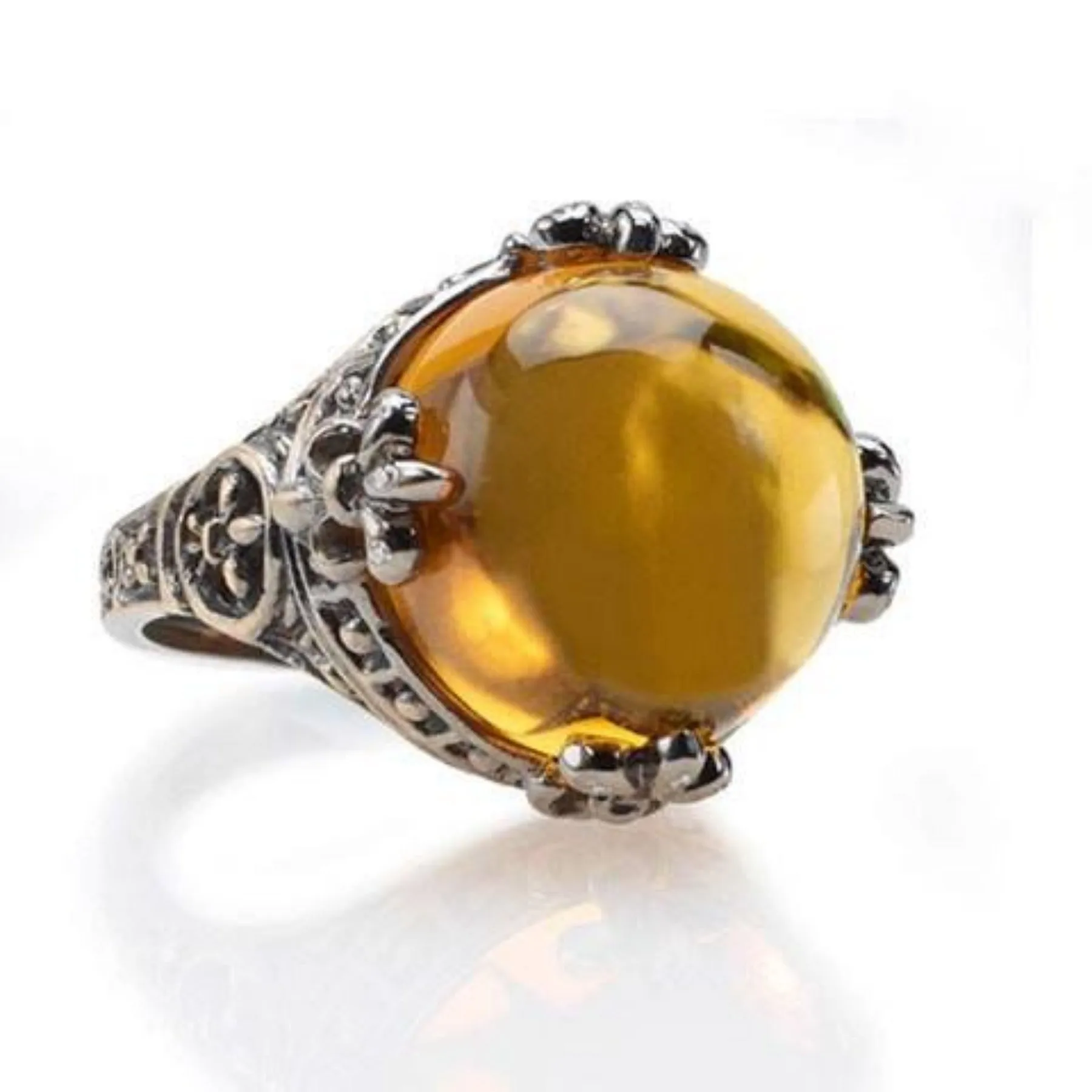 Orange Citrine Gothic Ring