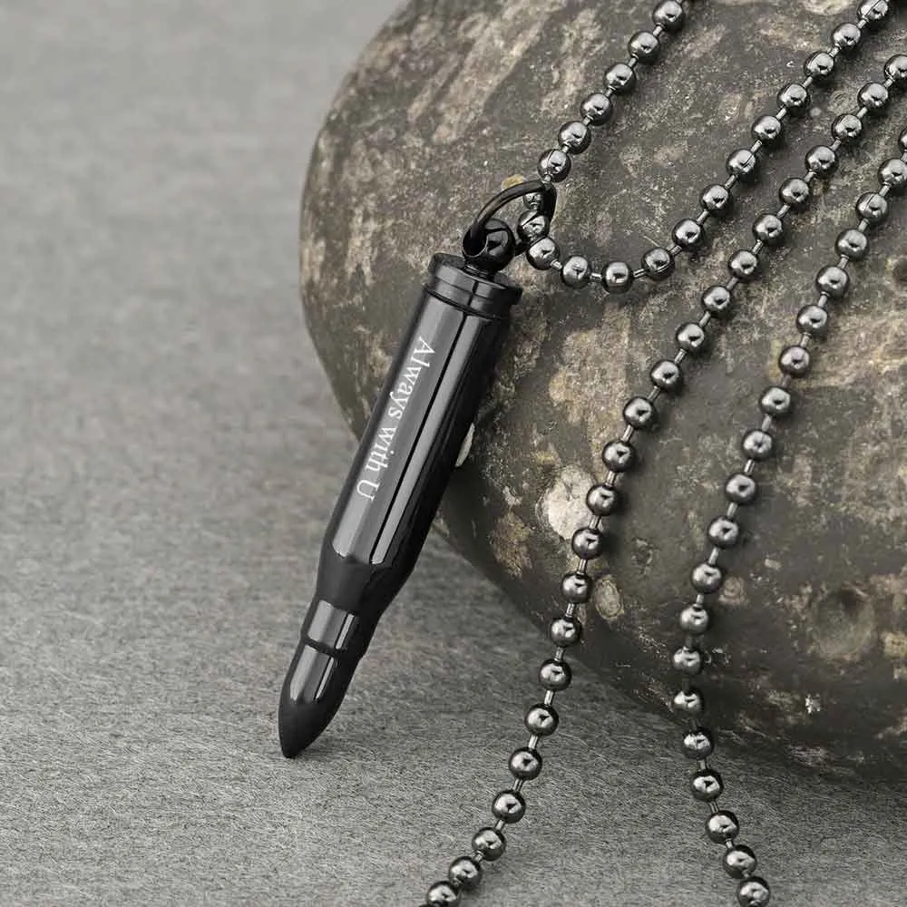 Personalized Bullet Pendant Urn Necklace for Ashes | Jovivi