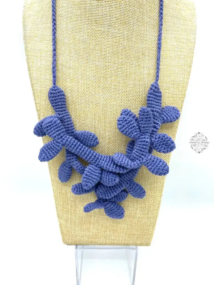 Peruvian Hand Knitted Necklace | Soft felt fabric with unique leaf design