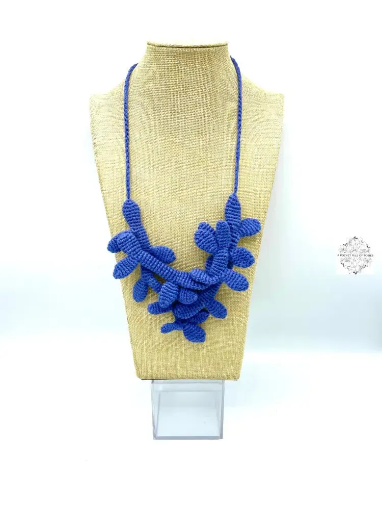 Peruvian Hand Knitted Necklace | Soft felt fabric with unique leaf design