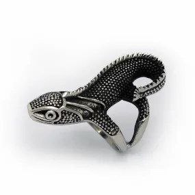 Punk Rock Style Geckos Shape Men Ring Cool Exaggerated Titanium Steel Rings Personality High Quality Biker Jewelry Never Fade